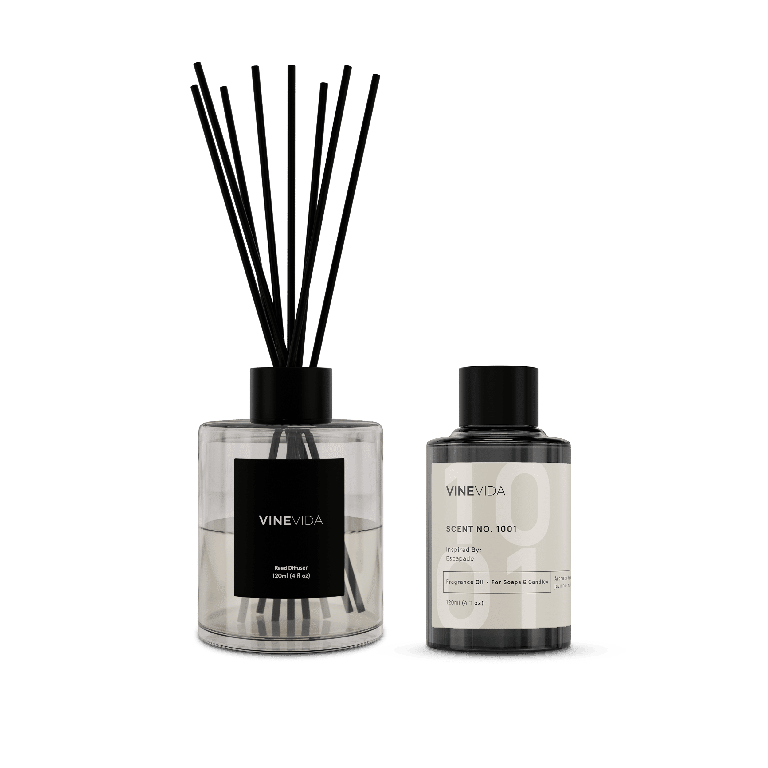 NO. 1001 Reed Diffuser - Luxury Scent Inspired by Escapade & Ritz Carlton Hotel | Home Fragrance Oil Diffuser for Living Room, Bedroom, Office & Spa Relaxation