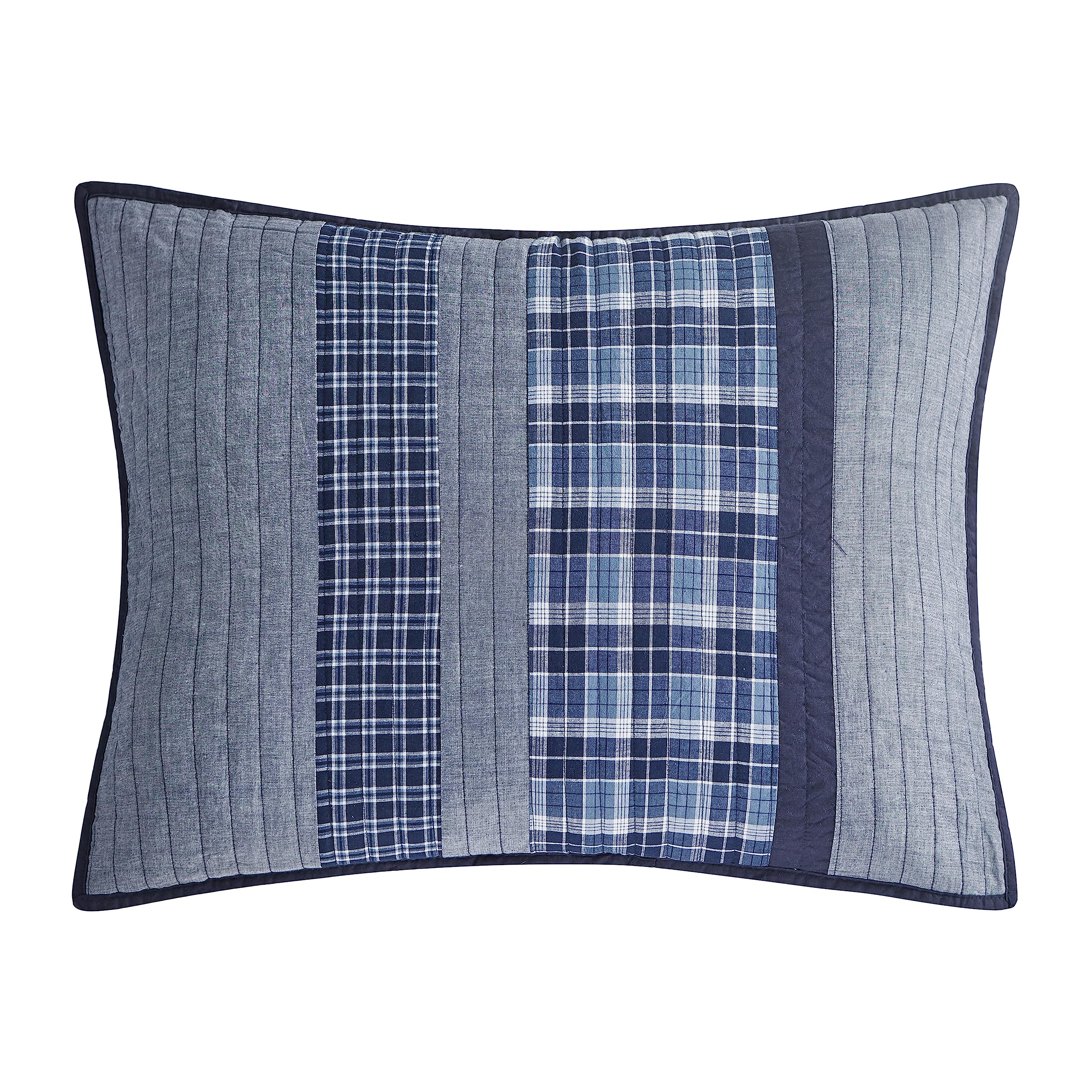 Nautica King Quilt Set - 100% Cotton Reversible All-Season Bedding in Adelson Blue | Luxury Comfort for Master Bedroom & Guest Room