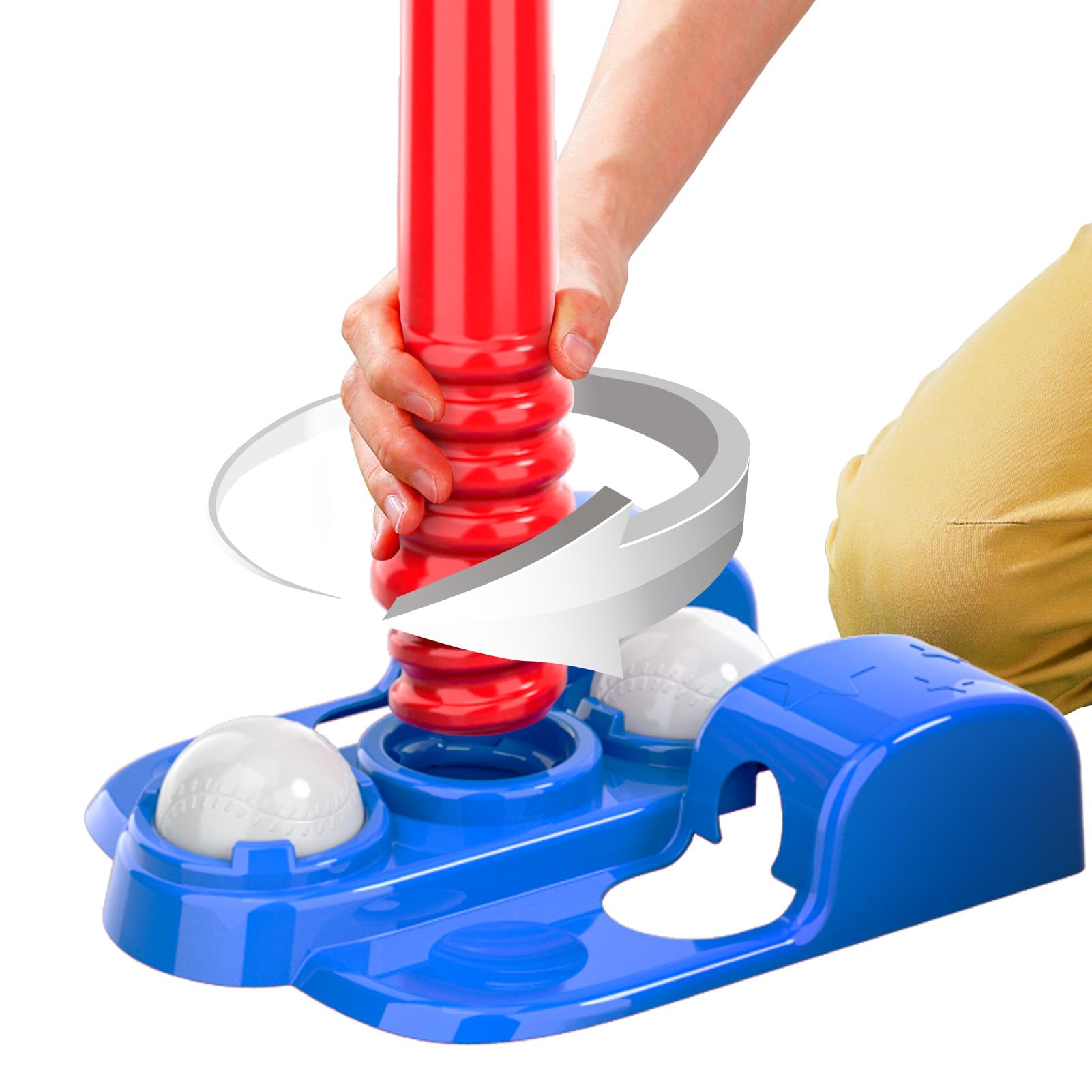 Bennol T-Ball Set for Kids Ages 3-8 - Baseball Tee & Auto Ball Launcher Toy for Boys & Girls - Indoor/Outdoor Sports Training Set - Perfect Gift for 3-6 Year Olds (Birthday, Backyard Play, Preschool PE Activity)