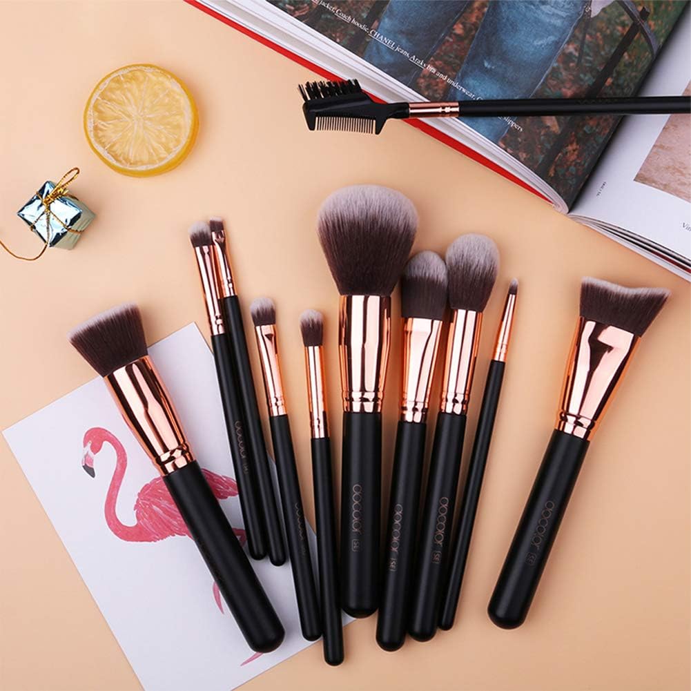 10-Piece Professional Makeup Brush Set - Premium Cosmetic Brushes for Foundation, Eyeshadow & Blending - Perfect Makeup Kit for Women & Girls (Ideal for Travel, Home & Professional Use)