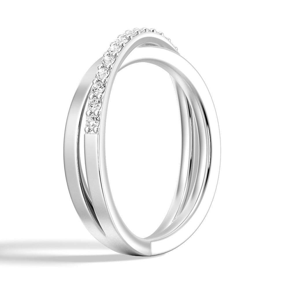 Lab Grown Diamond Ring with Interwoven Cross Design - Elegant & Ethical Jewelry for Weddings, Anniversaries & Special Occasions