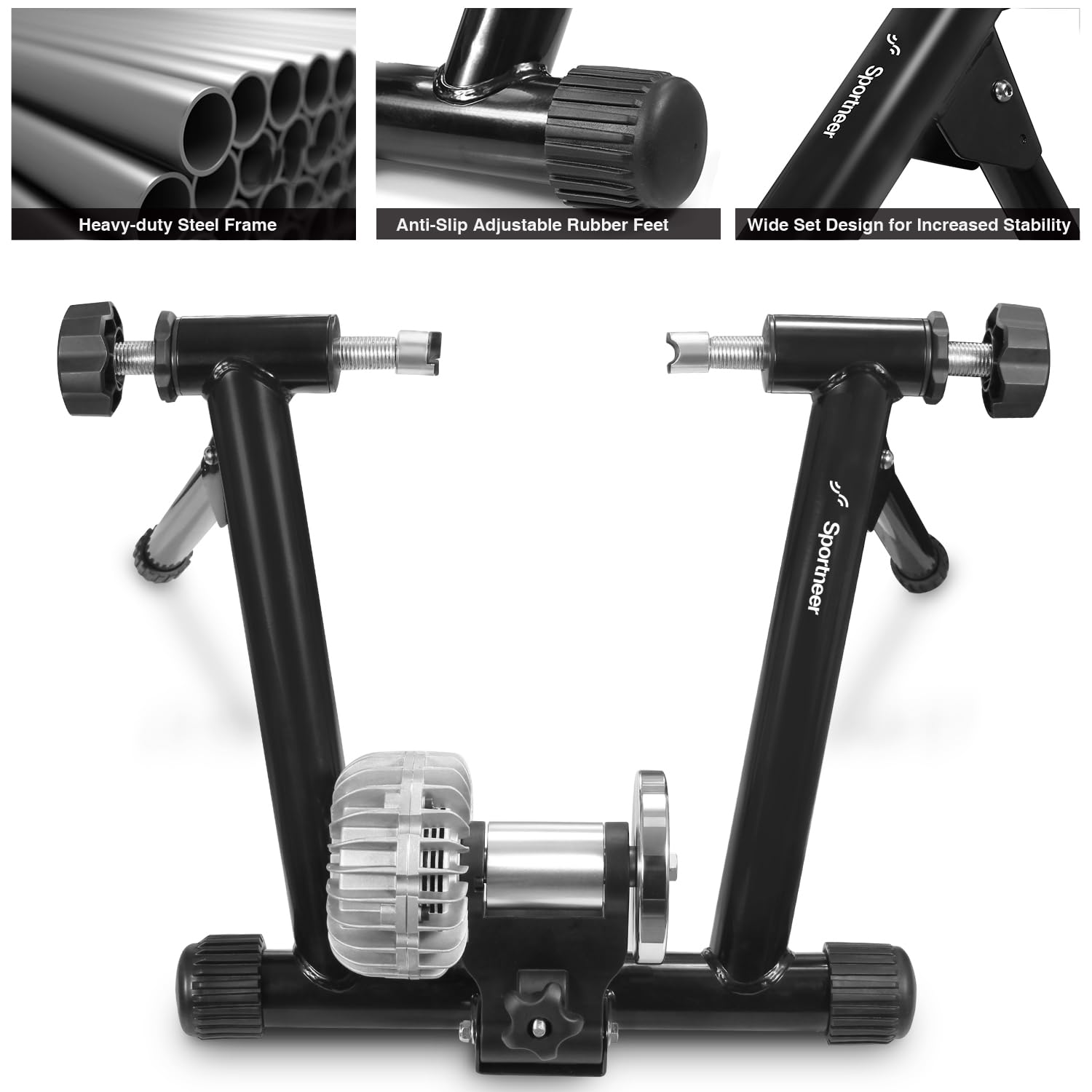 Sportneer Fluid Bike Trainer Stand for Indoor Cycling - Auto Resistance Control for 26-29