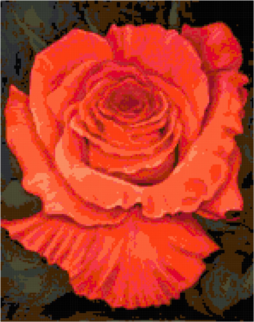 Red Rose Counted Cross Stitch Pattern Kit - DIY Floral Embroidery Design for Beginners & Experts | Perfect for Home Decor, Wall Art & Gift Giving