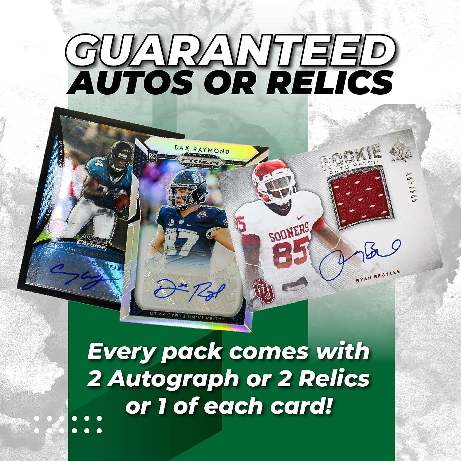 Authentic NFL Football Trading Cards Mixed Starter Group 2 - Guaranteed Autographed, Jersey or Relic Cards in Every Pack | Sports Collectible Trading Card Packs & Boxes for Fans & Collectors | Perfect for Gifts, Investments & Game Day Memorabilia