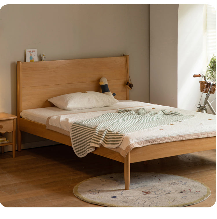 Solid Wood Kids Bed - Beech or Oak Frame - Soft Single Bed for Toddlers & Children - Perfect for Bedrooms, Daycare, or Guest Rooms
