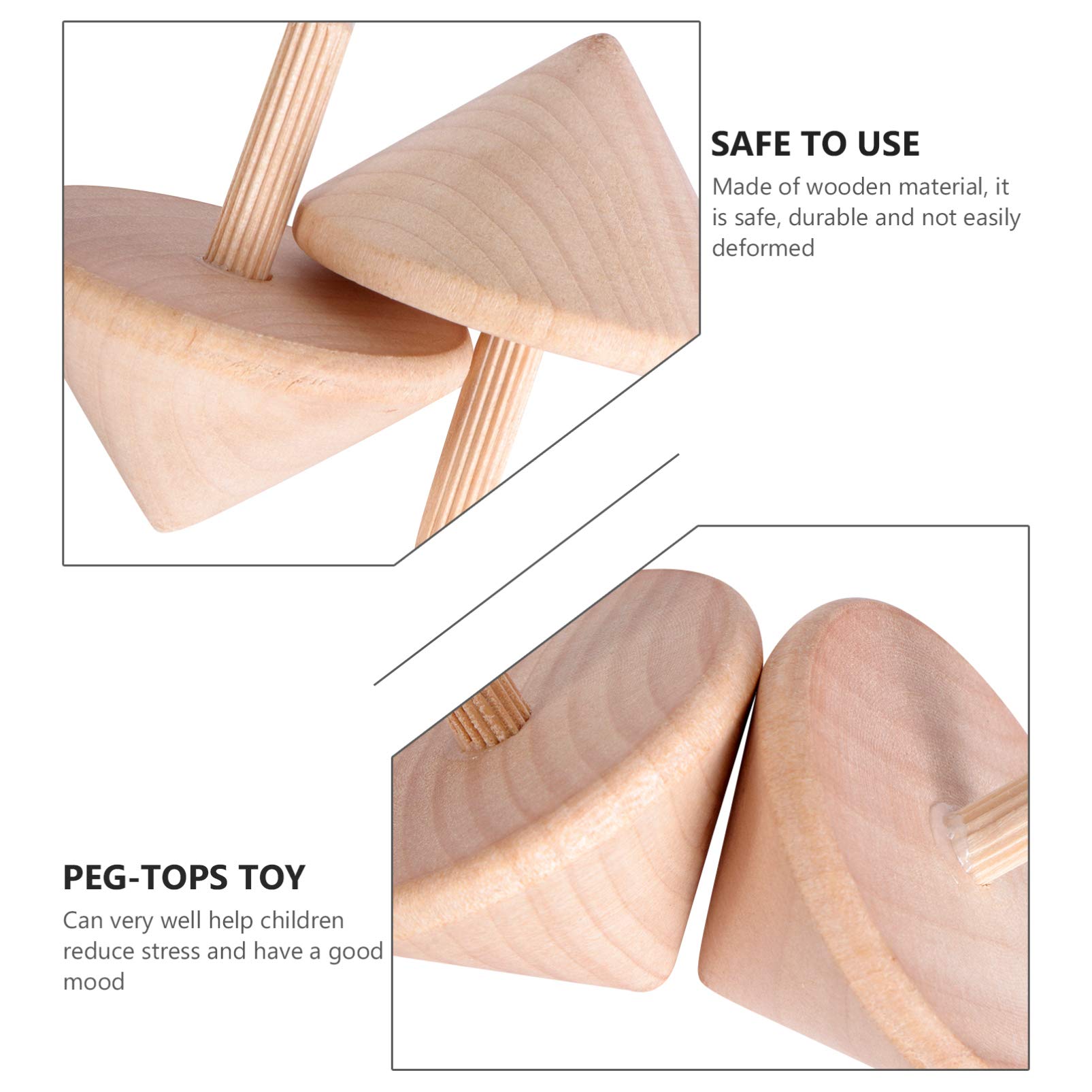 **6pcs Unpainted Wooden Spin Tops DIY Painting Kit - Creative Educational Toys for Kids & Adults - Easter Party Favors, Birthday Gifts, Classroom Activities**