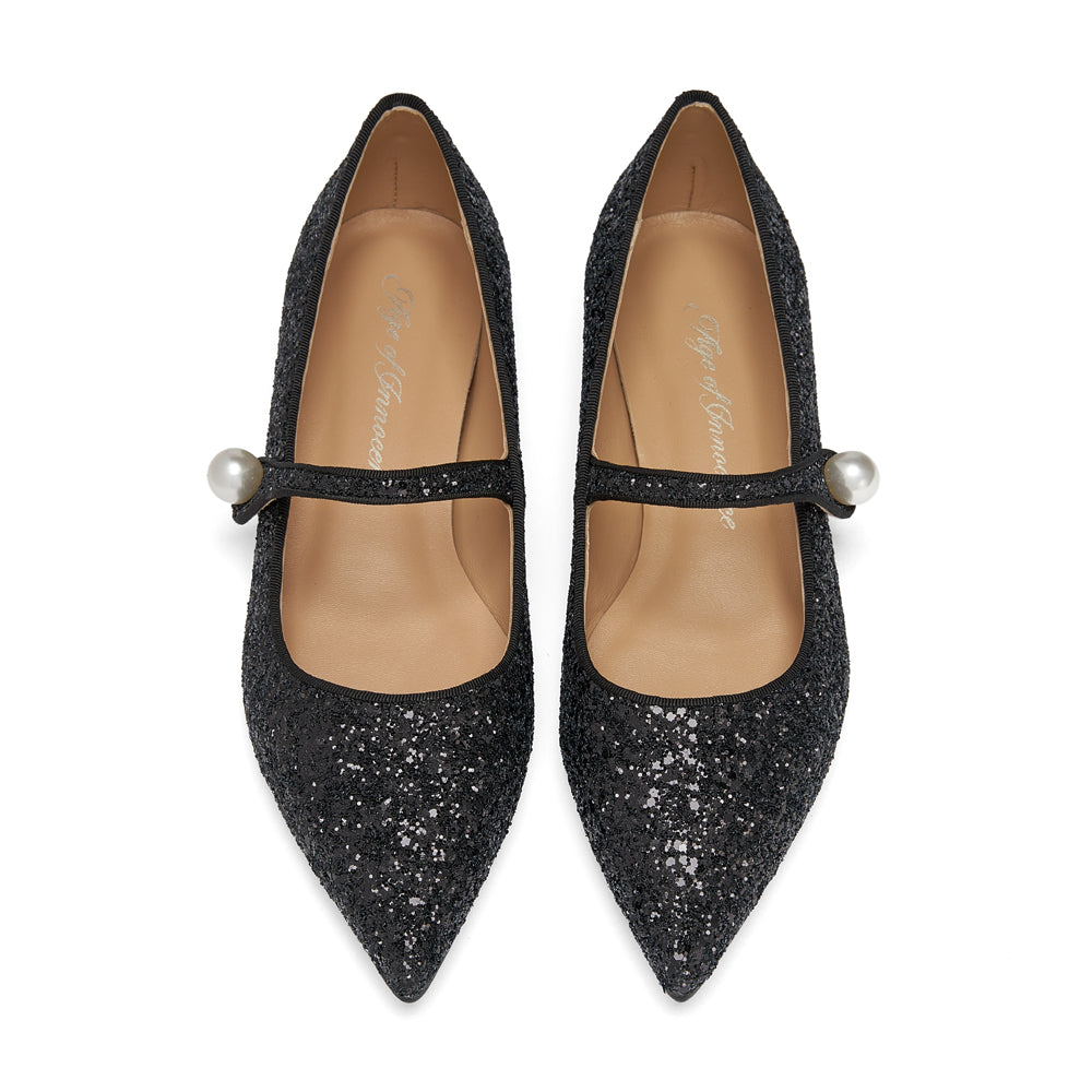 Thea Glitter 2.0 Black Women's Fashion Sneakers - Stylish Comfort for Casual Wear, Gym & Night Out