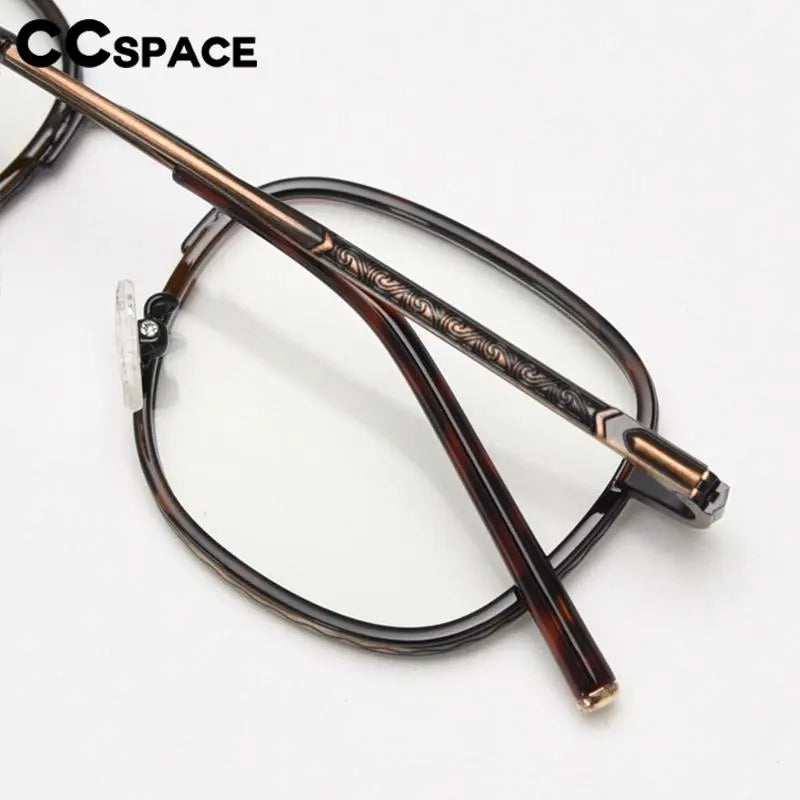 CCspace Unisex Full Rim Square Alloy Eyeglasses 56833 - Lightweight Metal Frame Glasses for Men & Women - Perfect for Reading, Work, and Daily Fashion Accessories