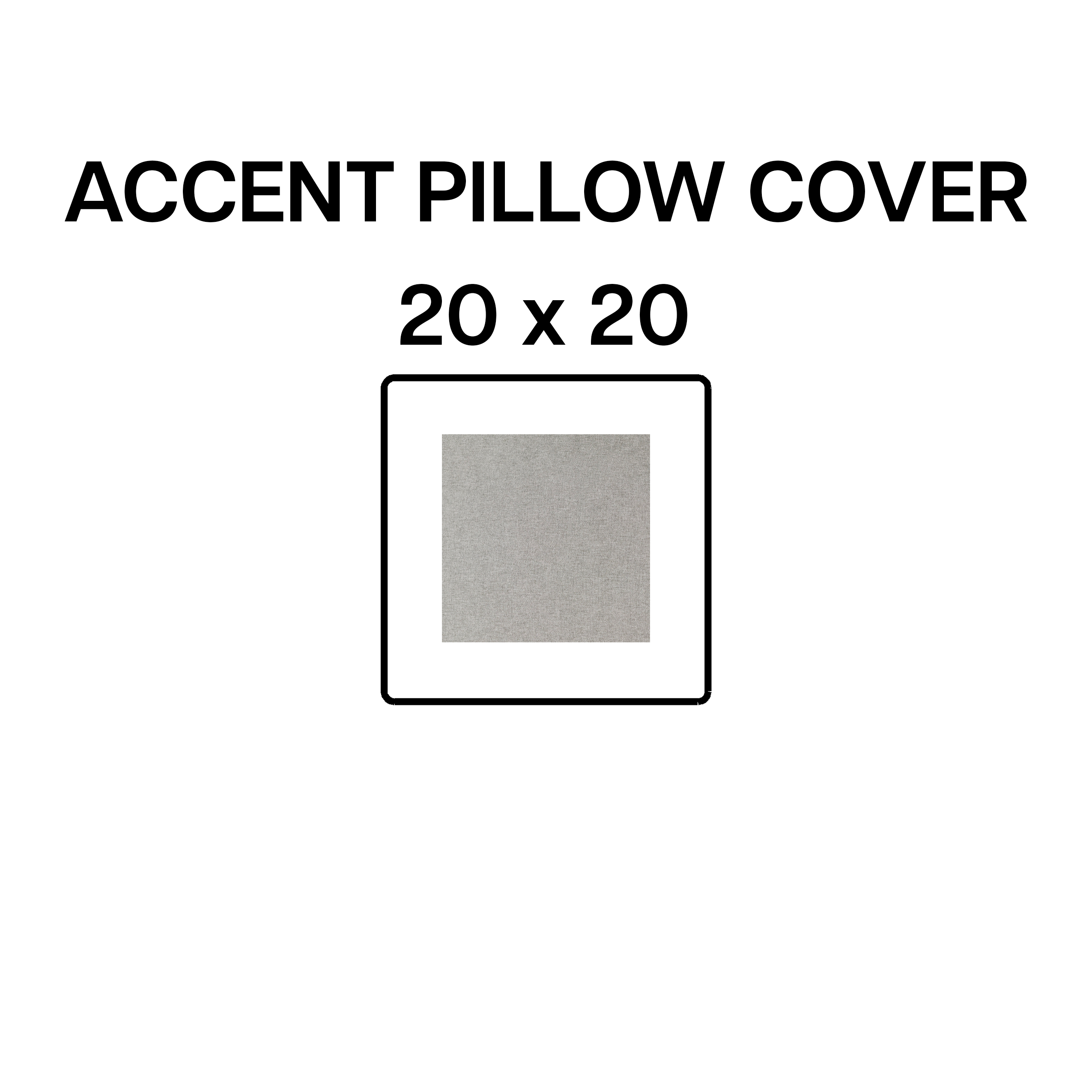 20x20 Inch Decorative Accent Pillow Cover - Soft Ash Gray BP 642 48 for Sofa, Couch & Bedroom Decor - Home Living Room Throw Pillow Case