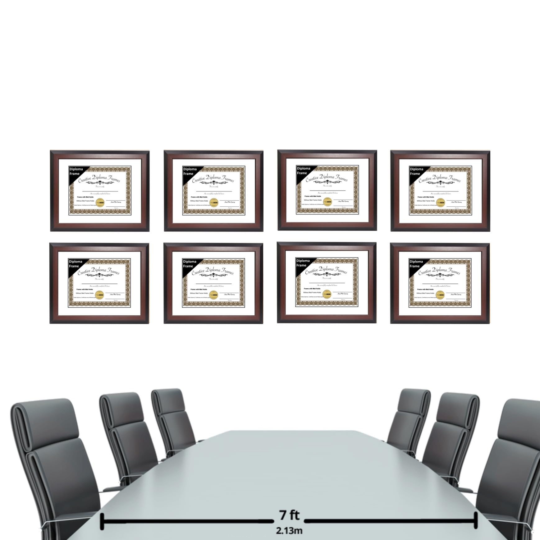 14x18 Mahogany Diploma Picture Frame with White Mat - Holds 14x18 Documents, Glass Front & Wall Hanger - Perfect for Graduation Certificates, Diplomas & Office Decor
