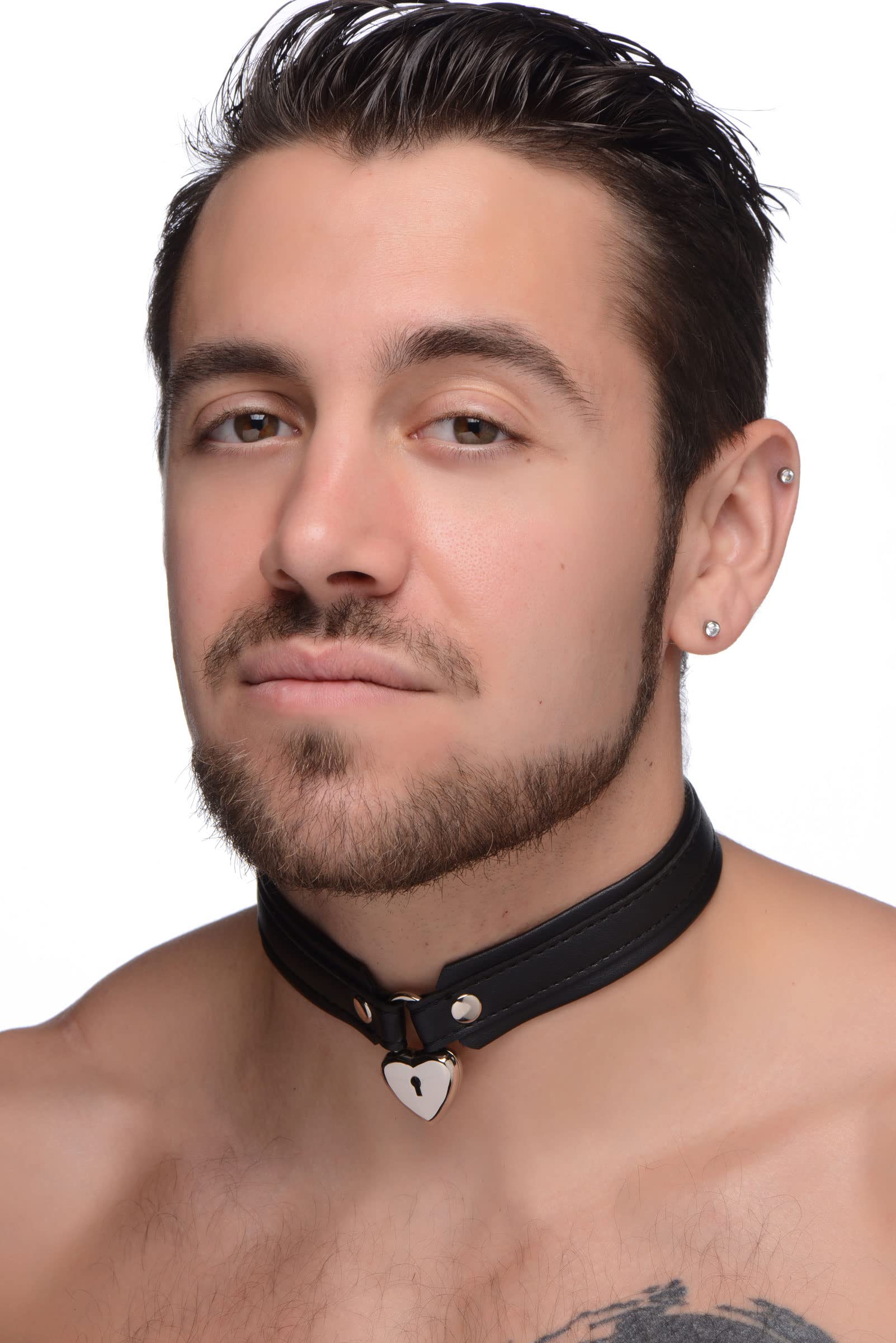 STRICT Locking Heart Collar - Secure & Stylish BDSM Accessory for Couples Play, Roleplay & Bondage Scenes