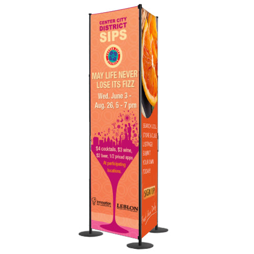 3-Sided Screen Panel Floor Display - Portable & Adjustable Banner Stand with 36