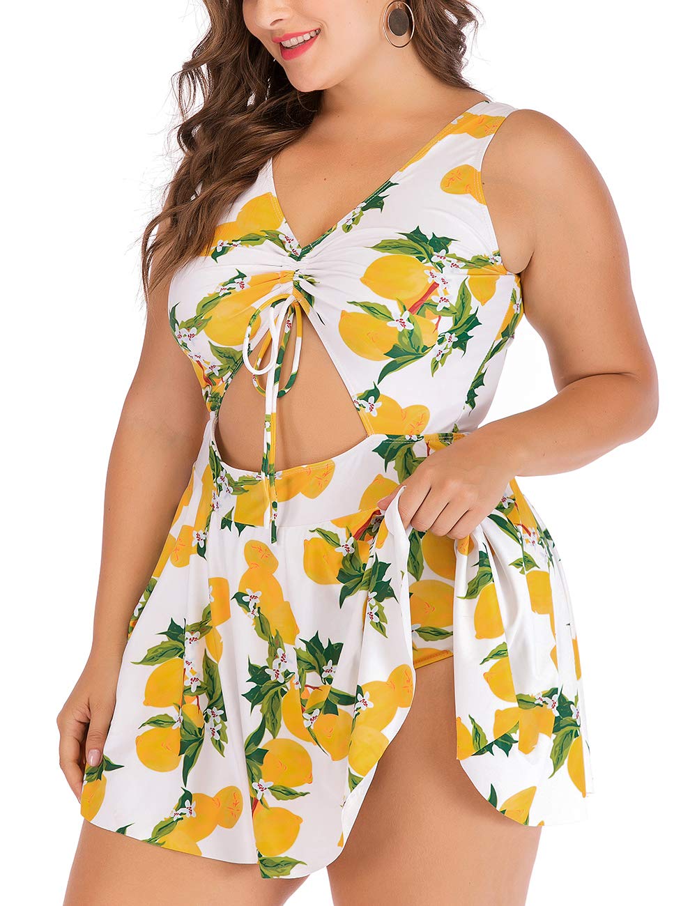 SEBOWEL Plus Size Tankini Swimsuits for Women - Two Piece Swim Dress with Flare Flowy Skirt | Beach Vacation, Pool Party, Summer Swimwear