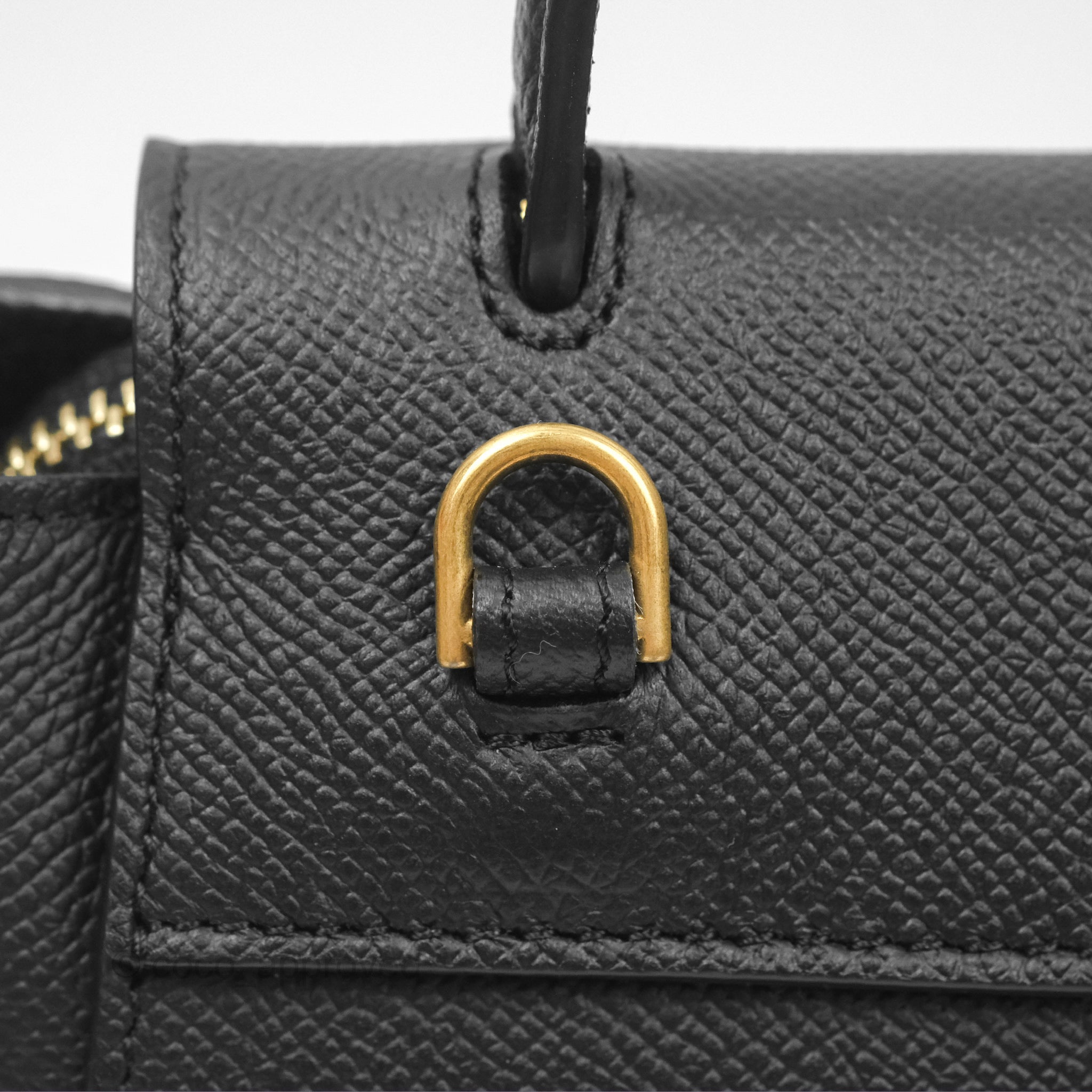 Celine Pico Belt Bag in Black Grained Calfskin with Gold Hardware | Luxury Crossbody Bag for Women | Perfect for Everyday Use, Travel & Special Occasions
