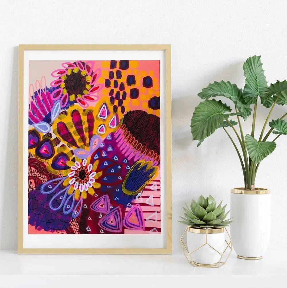 Big Banksia Modern Art Print - Australian Native Flower Wall Decor for Living Room, Bedroom & Office - Perfect for Home & Office Decor