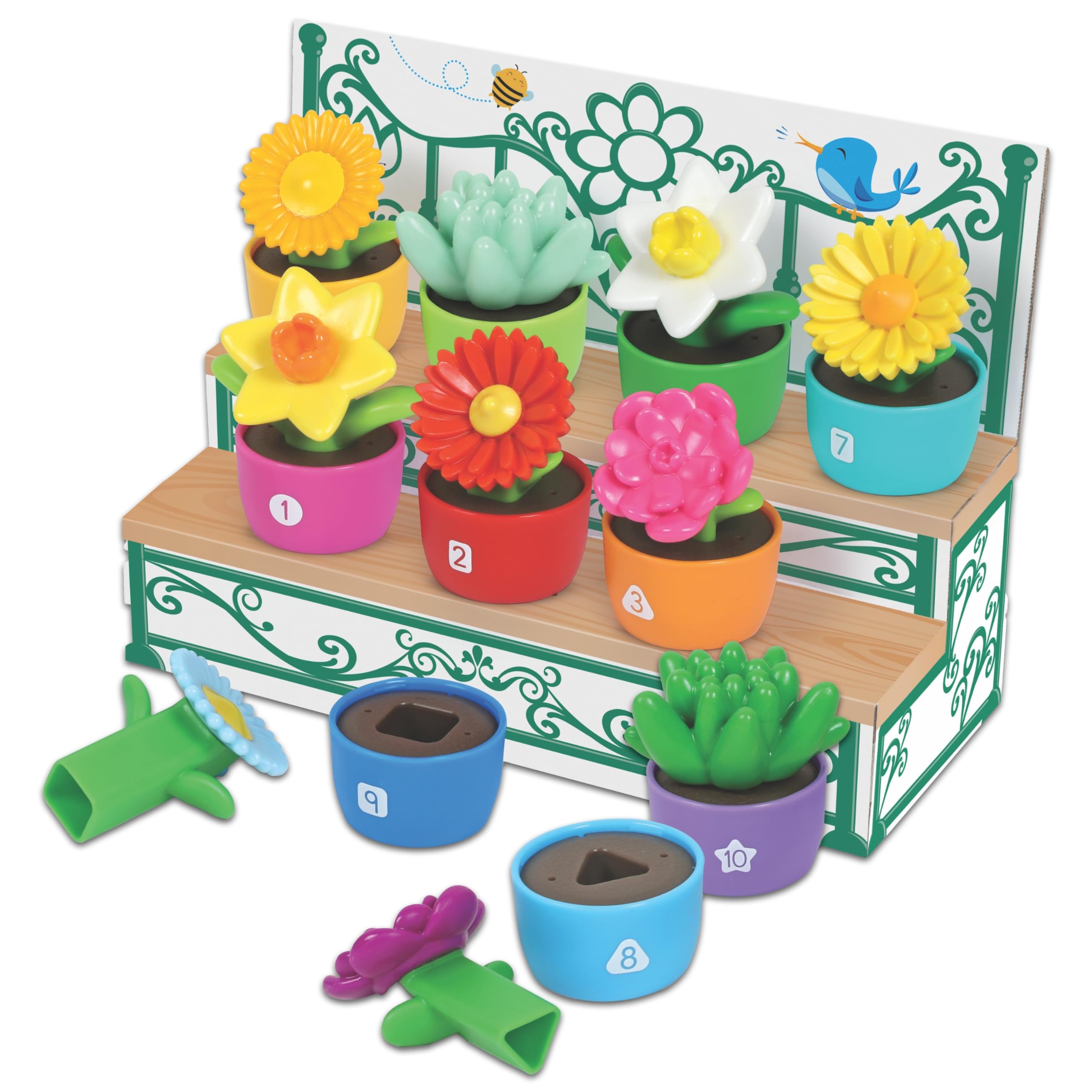 Learning Resources Shape & Color Garden - Kids Gardening & Flower Building Toy Set, Montessori Sensory Toys for Toddlers, Preschool Outdoor Learning Activities, Easter Gifts for Children | Perfect for Backyard Play, Early STEM Education & Hands-On Nature Exploration