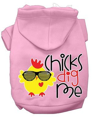 Chicks Dig Me Screen Print Dog Hoodies - Trendy & Comfortable Pet Apparel in Multiple Colors - Perfect for Walks, Playdates & Photo Shoots