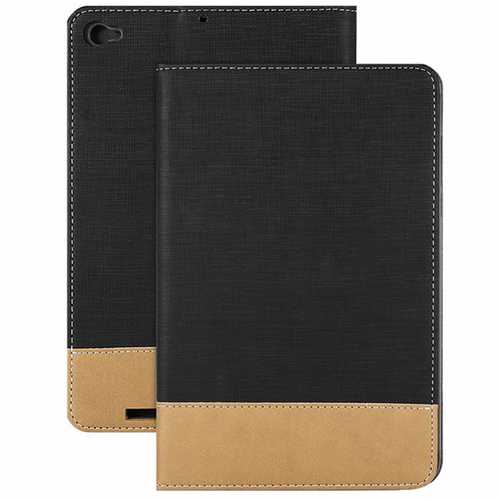 Durable Canvas Grain PU Protective Case for Xiaomi Mi Pad 3 - Black & Brown | Shockproof Cover for Work, Travel & School Use