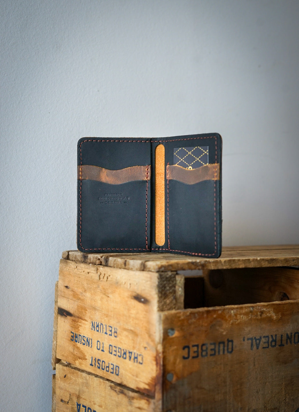 Mini Trucker Wallet (Tobacco Brown + Flat Black) - Slim RFID Blocking Bifold Wallet for Men - Perfect for Travel, Work & Everyday Carry