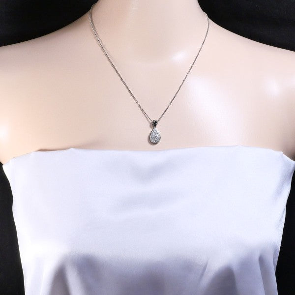 18K White Gold Black Diamond Necklace for Women - Elegant Dainty Pendant Jewelry Gift for Anniversary, Valentine's Day & Special Occasions