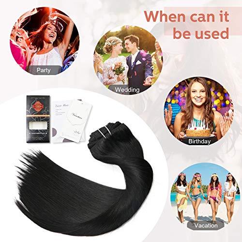 Premium 9A Brazilian Clip-In Human Hair Extensions - 7pcs Double Weft for Instant Volume & Length | Perfect for Weddings, Parties & Everyday Styling
