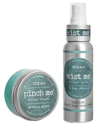 Stress Relief Combo Pack - Aromatherapy Mist Me Spray & Sensory Pinch Me Dough (3oz Ocean Scent) for Anxiety Relief, Office Relaxation & Home Spa Use