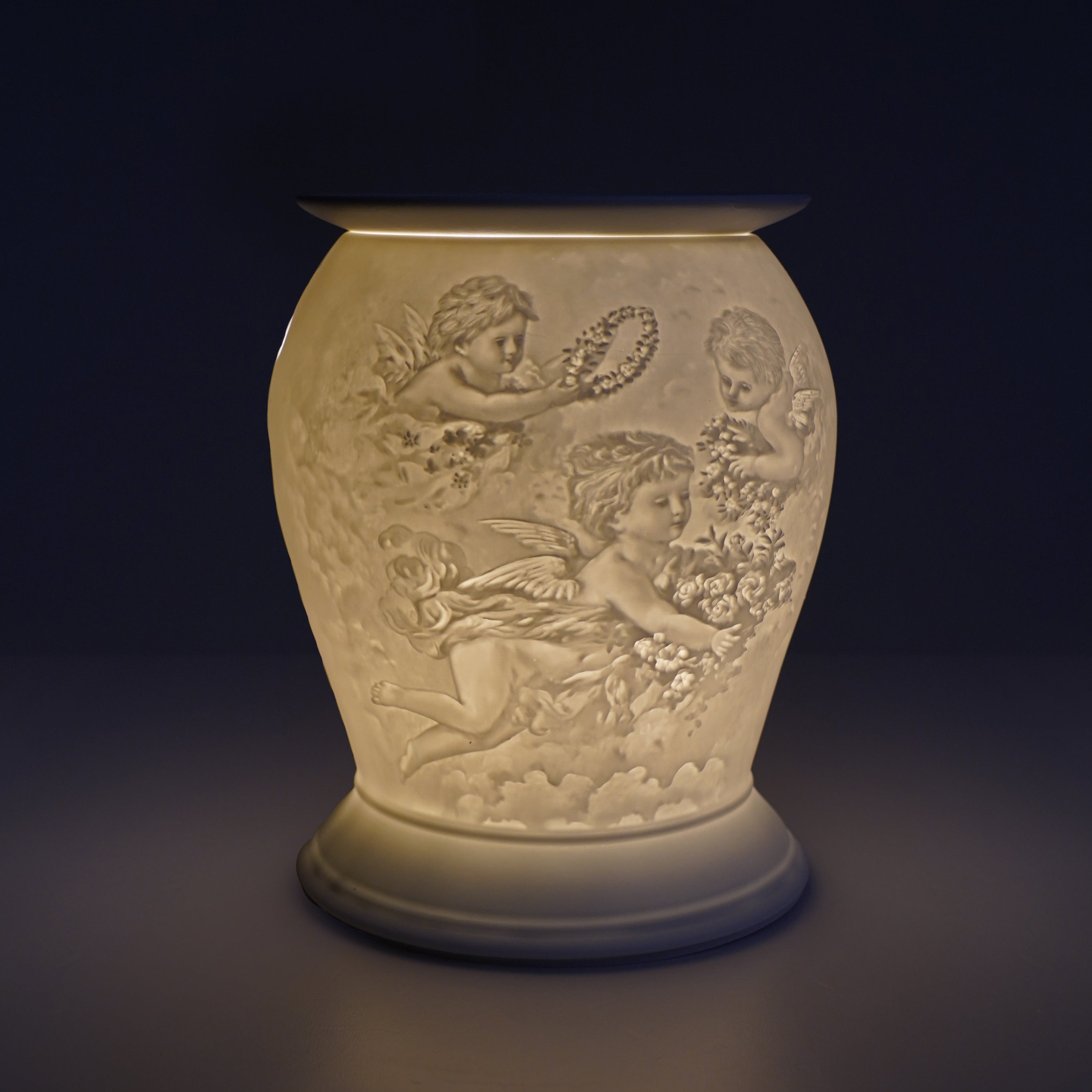 Electric Wax Warmer with Porcelain Barrel & Cherub Design - Perfect for Home Aromatherapy, Spa Relaxation & Holiday Decor
