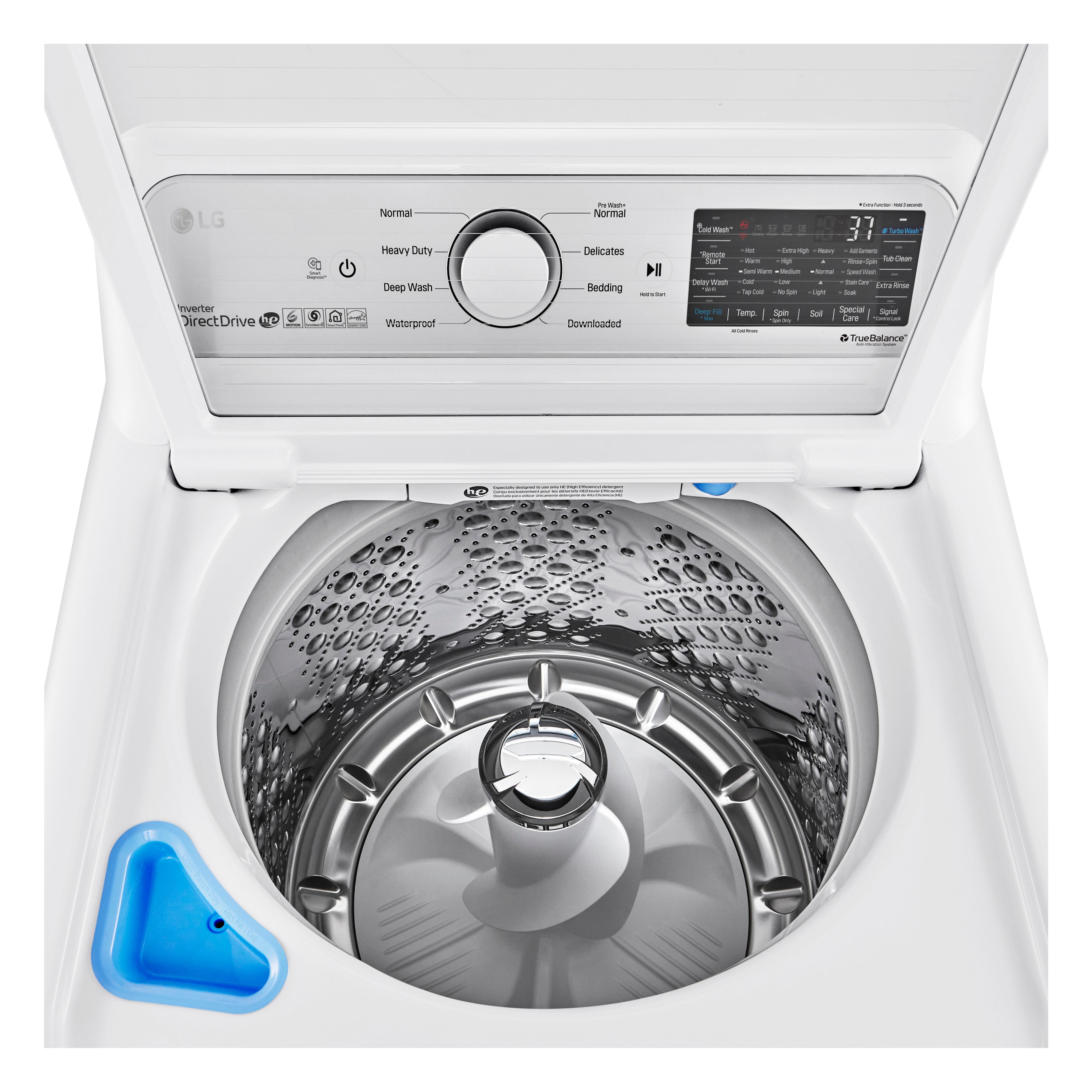 LG WT7305CW 5.6 Cu. Ft. Smart Top Load Washer with TurboWash3D Technology - Perfect for Large Families & Heavy Laundry Loads | Fast & Efficient Cleaning for Bedding, Towels & Clothes