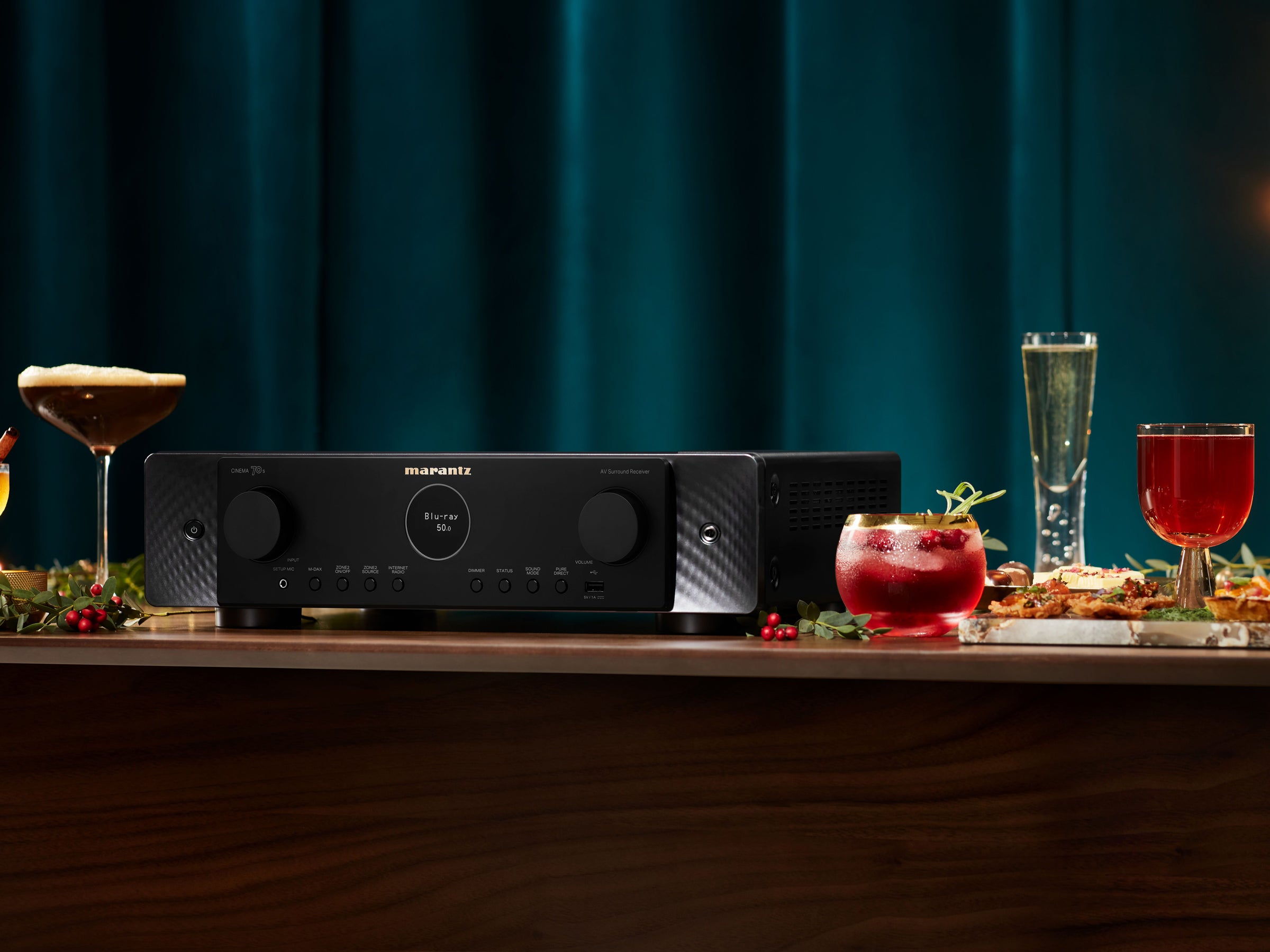Marantz Cinema 70S 8K AV Receiver - 7.2 Channel Home Theater Amplifier with Dolby Atmos, Wi-Fi, Bluetooth & AirPlay 2 | Perfect for Movie Nights & Music Streaming