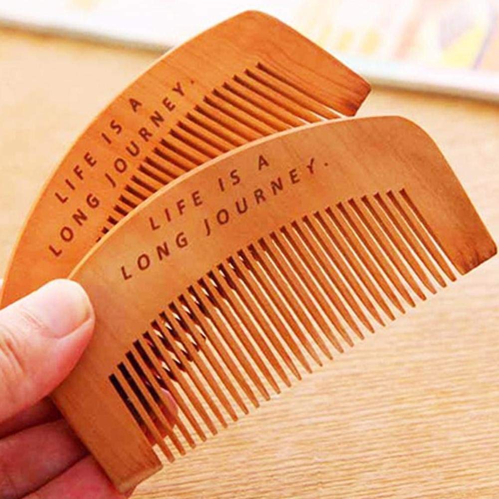 1 Pcs Natural Walnut Wood Comb - Thickened Soft Tooth Anti-Static Hair Comb for Men & Women - Gentle Scalp Massage, Beard Care & Hair Styling - Perfect for Daily Use, Travel & Salon Styling
