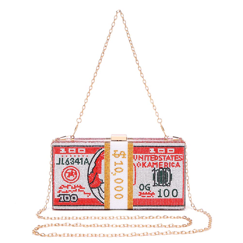 Elegant Rhinestone Evening Clutch Purse for Women - Dollar Bill Holder & Money Bag | Perfect for Parties, Weddings, and Special Occasions