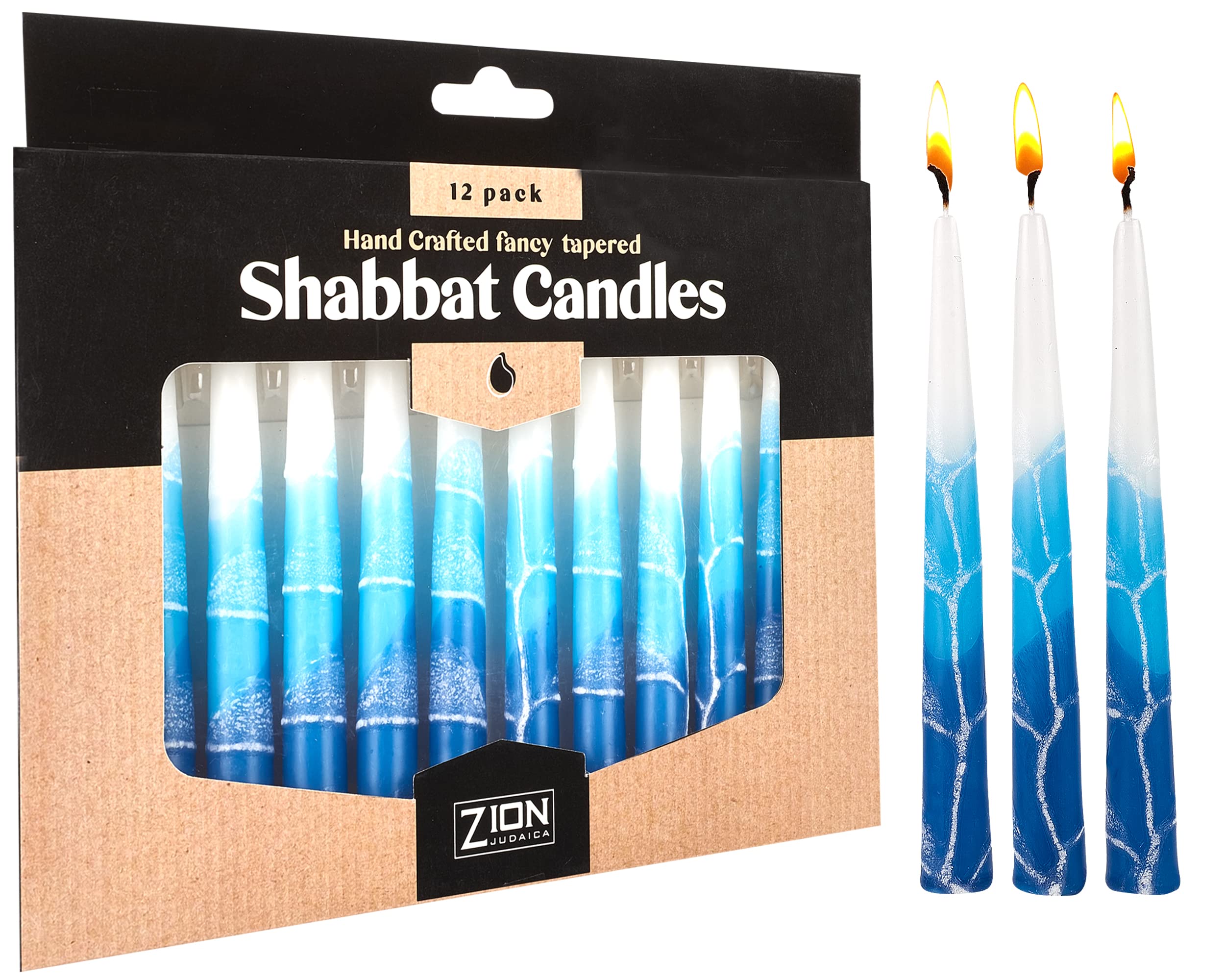 Handcrafted Zion Judaica Shabbat Candles 5.5