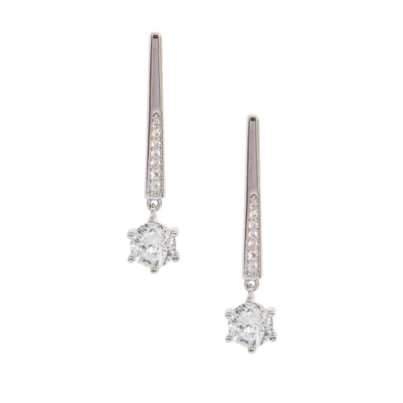 Elegant Silver Crystal Bridal Jewelry Set 7713 - Perfect for Weddings, Prom & Formal Events | Necklace, Earrings & Bracelet