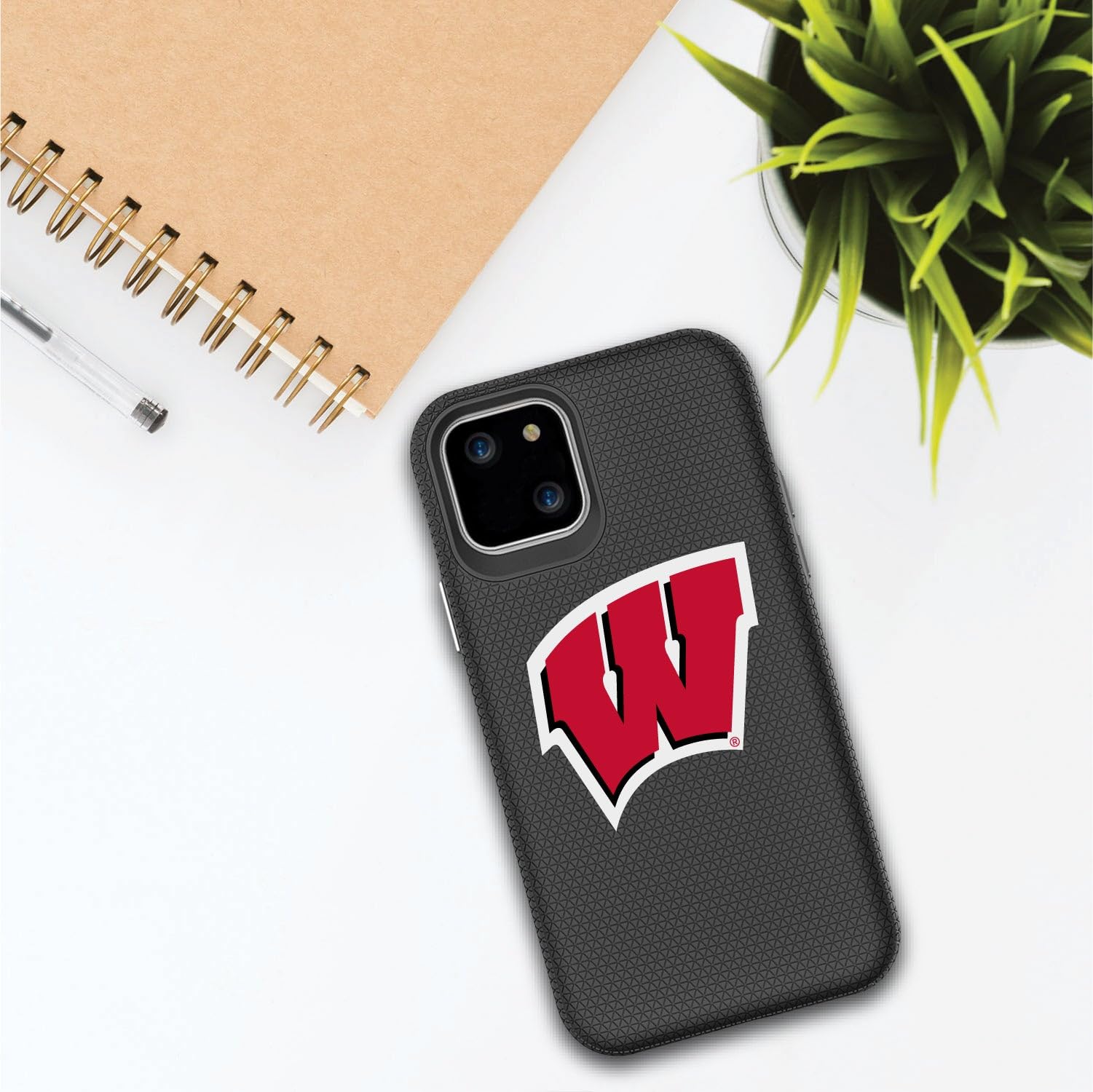Durable OTM Essentials Phone Case for iPhone 12 Pro Max - Shockproof Hard Shell with University of Wisconsin-Madison Badgers Design - Perfect for Campus Life, Outdoor Activities & Everyday Protection