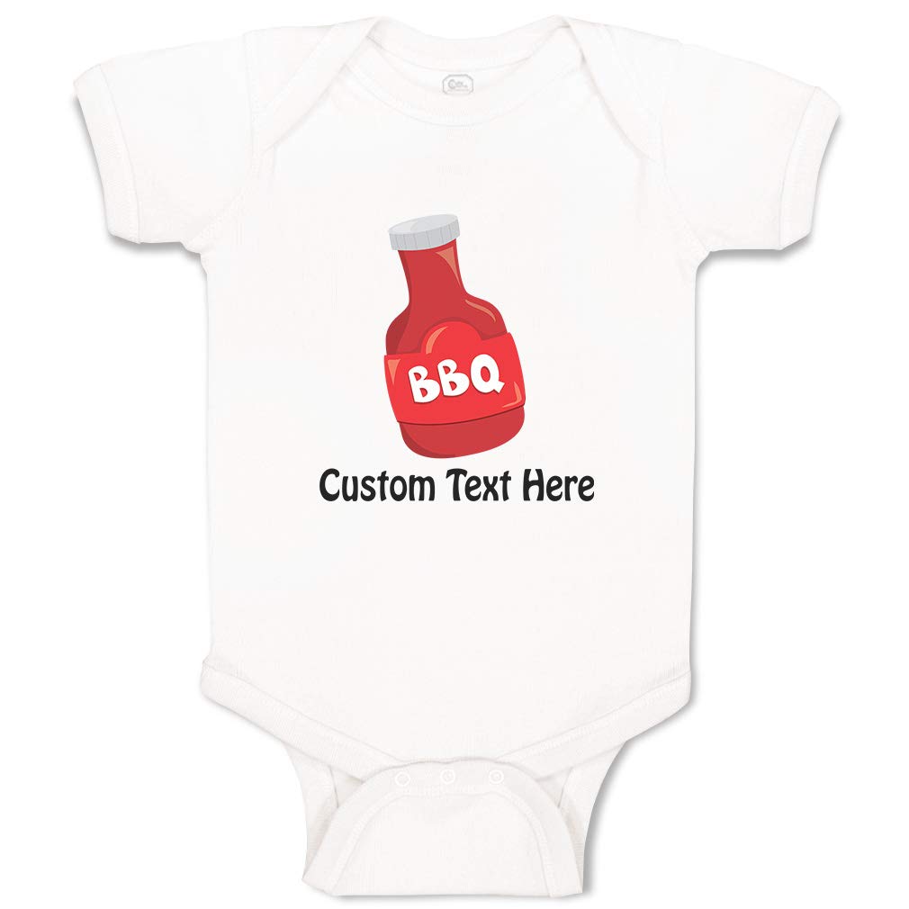 Custom Personalized Baby Bodysuit - Funny BBQ Sauce Cotton Onesie for Boys & Girls - Newborn Infant Clothes - Perfect for Family Events, Photo Shoots & Gifts