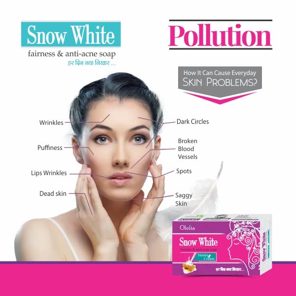 Snow White Soap Bar (3-Pack) - Brightening, Acne Treatment, Dark Circle & Blemish Remover for Clear Skin | Anti-Aging & Stretch Mark Care | Perfect for Daily Skincare Routine & Gift Sets