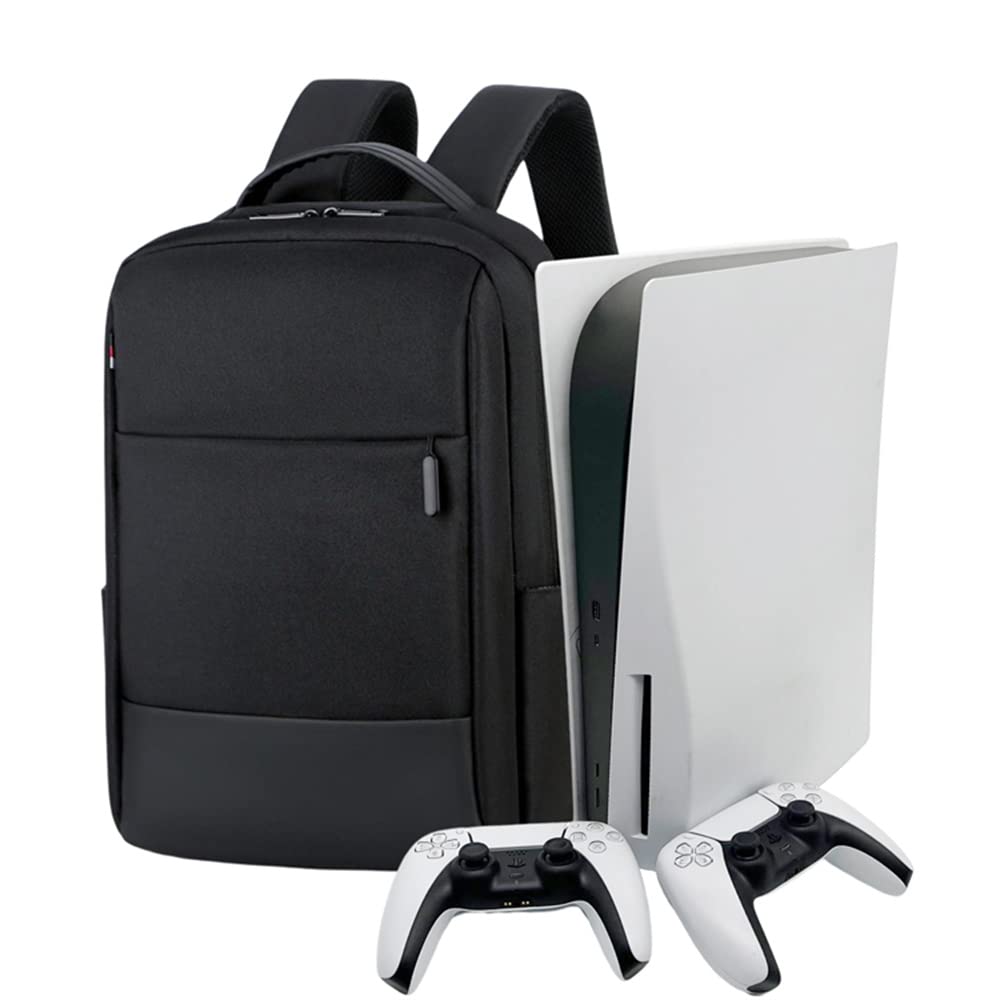 Waterproof Nylon PS5 Backpack - Large Capacity Travel Storage Bag for PS5 Console, Controllers & Laptop - Durable Gaming Accessory Organizer for PS4/PS5 - Perfect for Travel, Commuting & Gaming Events