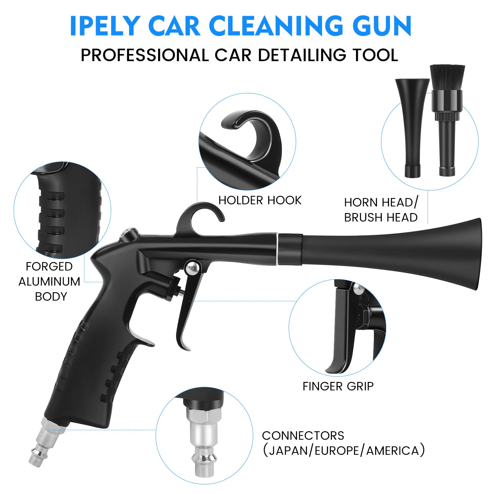 High Pressure Car Cleaning Gun - Powerful Air Blow Gun for Auto Detailing, Quickly Clean & Dry Vehicles, Wheels & Interior | Perfect for Car Wash, Motorcycle Cleaning & RV Maintenance