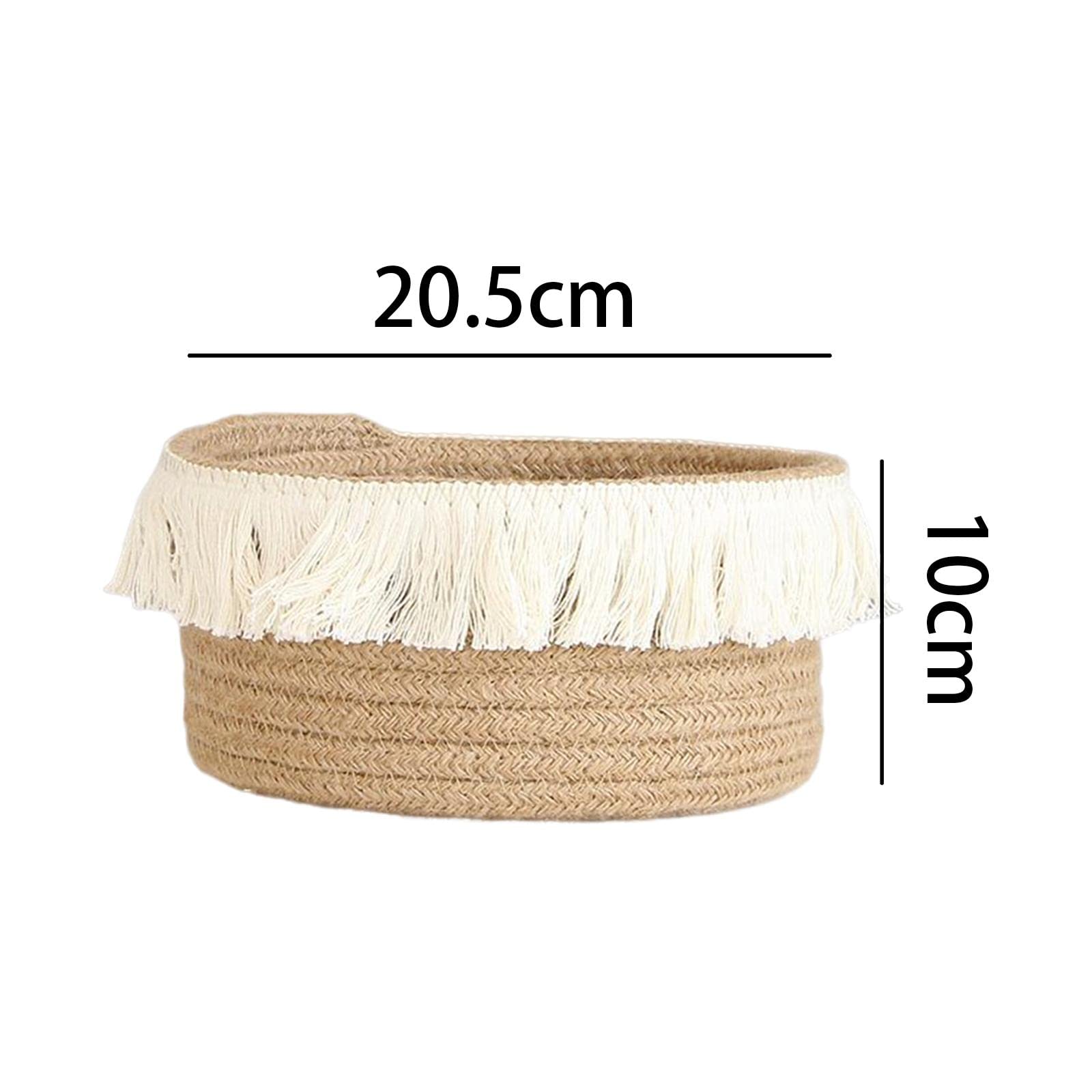 LIPJIA Portable Rope Laundry Basket with Tassel - Decorative Fabric Storage Bin for Dirty Clothes, Snacks, Books & Toys - Perfect for Bedroom, Bathroom & Kids Room Organization (Medium)