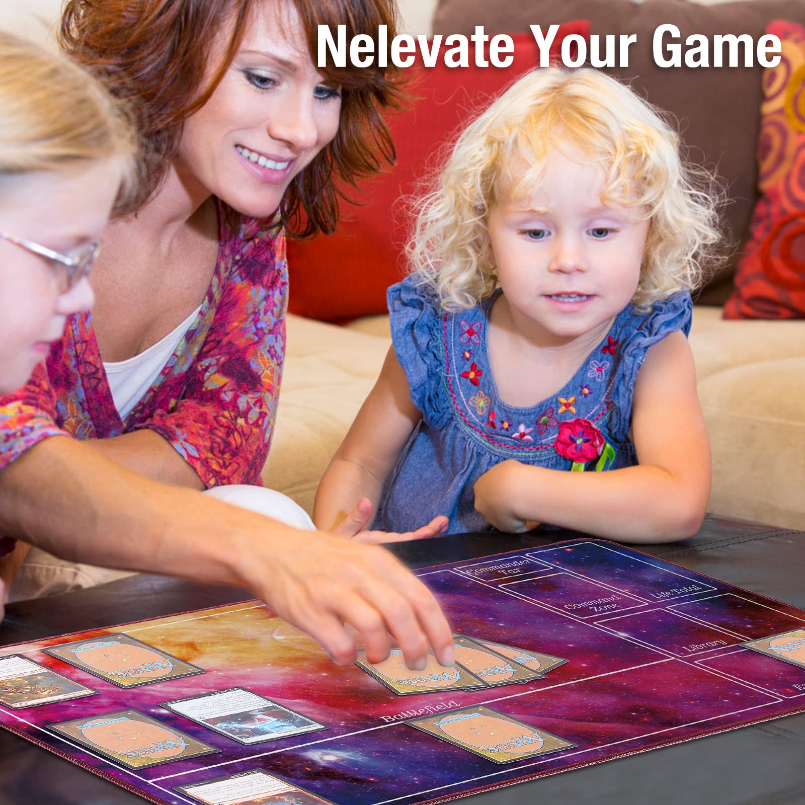 Premium MTG Playmat for Magic The Gathering - Stitched Edge Gaming Mat with Protective Tube Case - Blue Starry Design - Perfect for MTG Tournaments, Casual Play & Card Protection