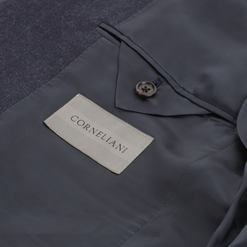 Corneliani Flannel Leader Suit - Mid Blue Regular Fit | Premium Men's Business Attire for Office & Formal Events