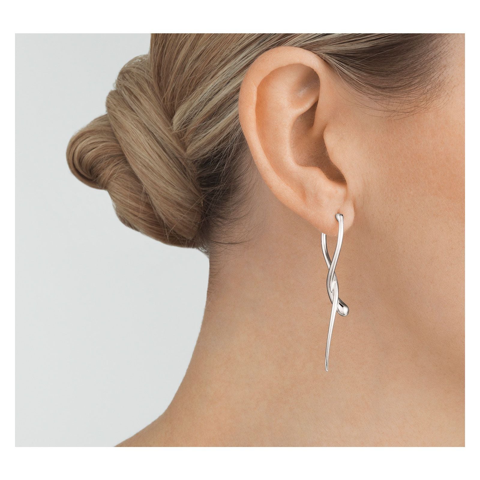 Georg Jensen MERCY Sterling Silver Drop Earrings for Women - Elegant Dangle Jewelry Gift for Wedding, Party & Special Occasions