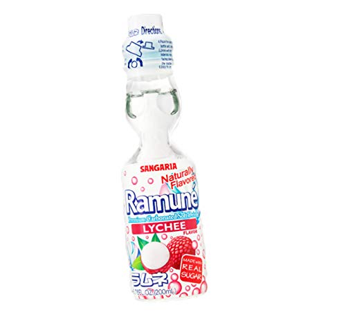 Original Japanese Ramune Marble Soda - Lychee Flavor Refreshing Carbonated Drink | Perfect for Parties, BBQs & Asian Cuisine Pairing