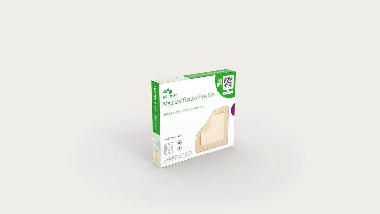 Mepilex Border Flex Lite Adherent Foam Dressing - Wound Care for Sensitive Skin | Ideal for Leg Ulcers, Pressure Sores & Post-Surgical Wounds | Breathable & Flexible Medical Bandage