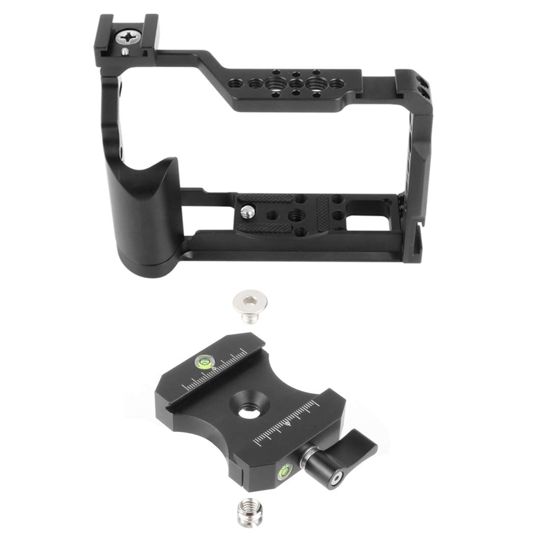 XT-XINTE Aluminum Alloy Camera Cage for Fujifilm X-T30 & X-T20 - Vlogging Rig with Cold Shoe Mounts, Quick Release Plate & Tripod Handle | Perfect for YouTube Videos, Travel Filming & Professional Photography