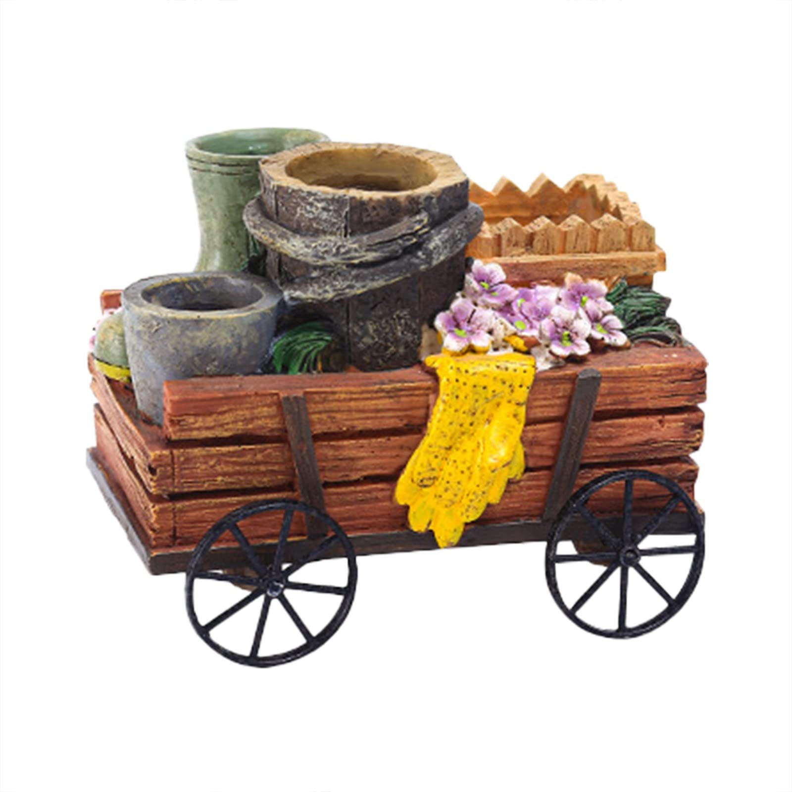 CLVELLI Creative Resin Flower Pots with Saucers - Miniature Landscape Planter for Home, Office & Restaurant Decor - Desktop Decorative Accessories (Set of 5, Size C) - Perfect for Indoor Plants, Succulents & Tabletop Displays