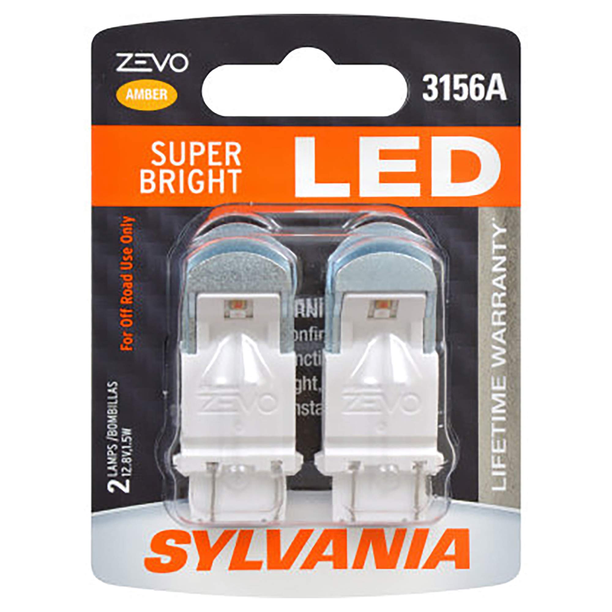 SYLVANIA 3156 ZEVO LED Amber Bulb - 2 Pack for Park & Turn Lights