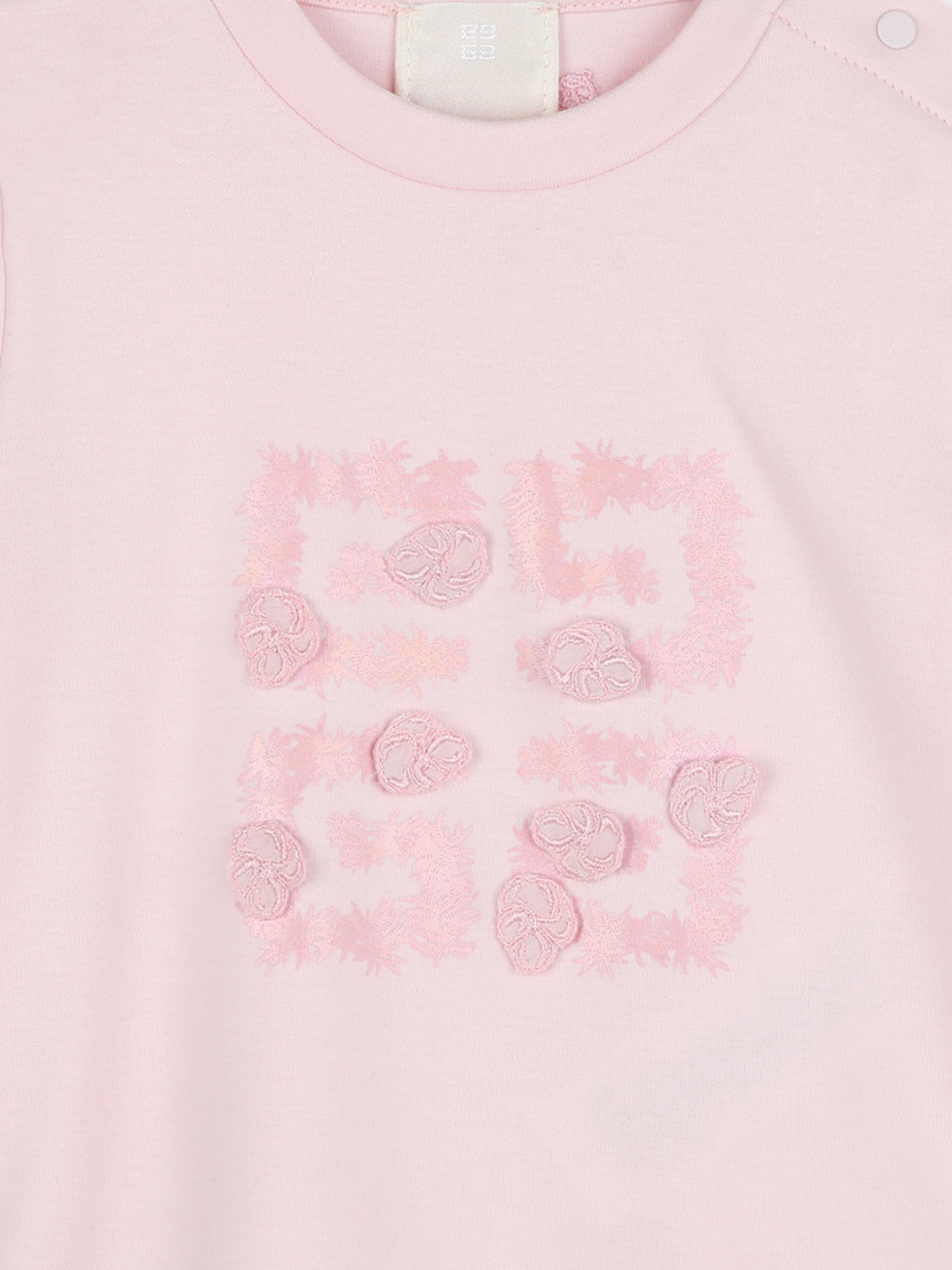 Pink Floral 4G Logo Baby Girls T-Shirt - Cute Casual Outfit for Playdates & Preschool