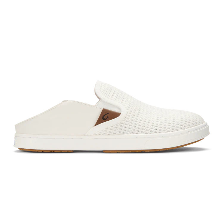 Olukai Pehuea Women's Slip-On Sandals - Comfortable & Stylish White Beach Shoes for Walking, Travel & Casual Wear