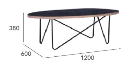 NARESH Oval Black Coffee Table - Modern Living Room Centerpiece for Home Decor & Small Space Furniture